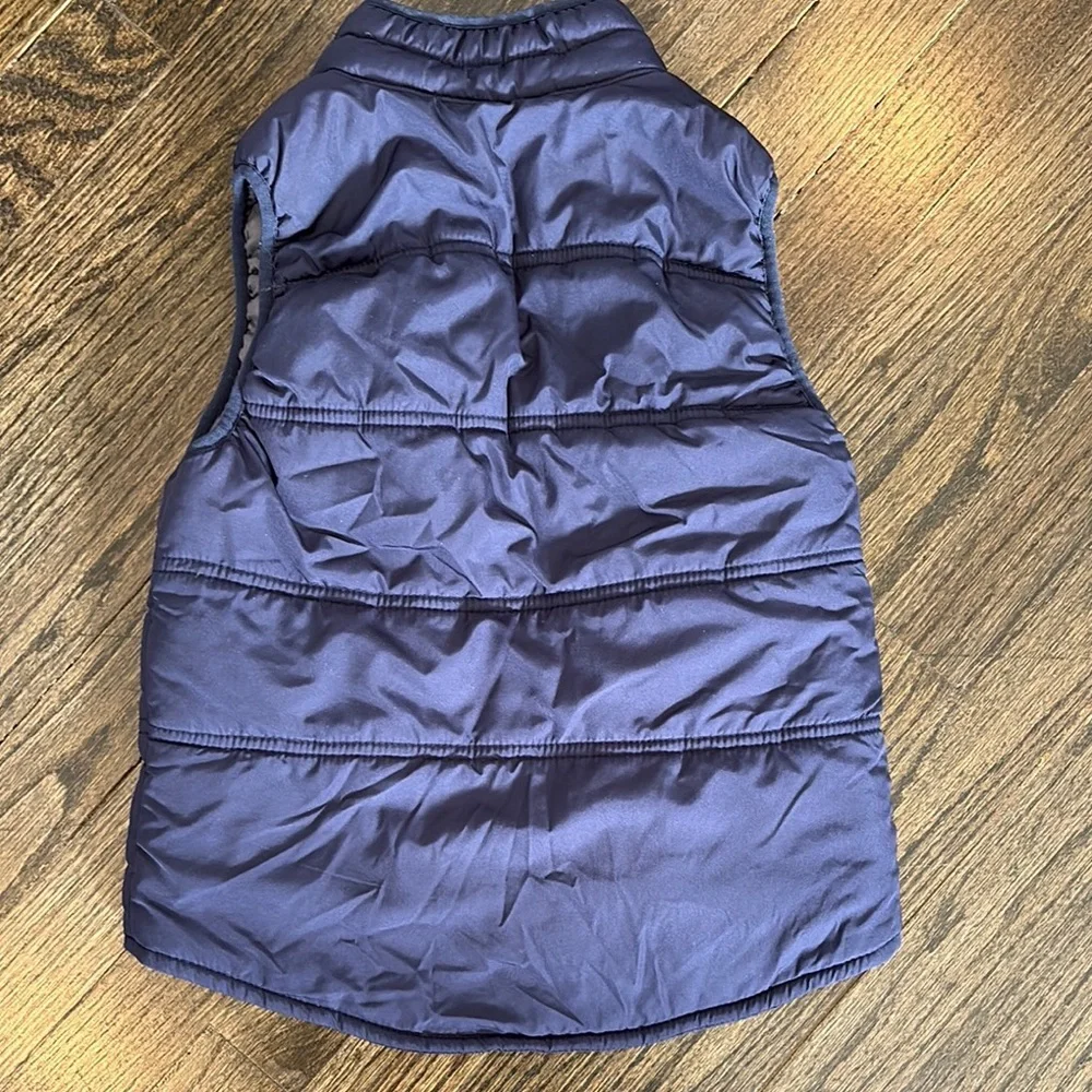 Kids Navy Puffer Vest with Zipper (size 5)